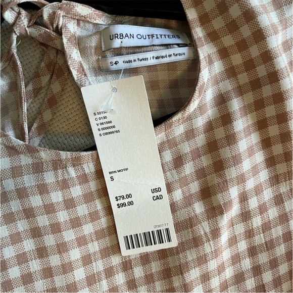 NWT Urban Outfitters Cap Sleeve Gingham Dress - Picture 4 of 6